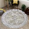 Luxury Floral Round Area Rug Vintage Bohemian Style for Living Room Bedroom Decor Soft Non-Slip Carpet