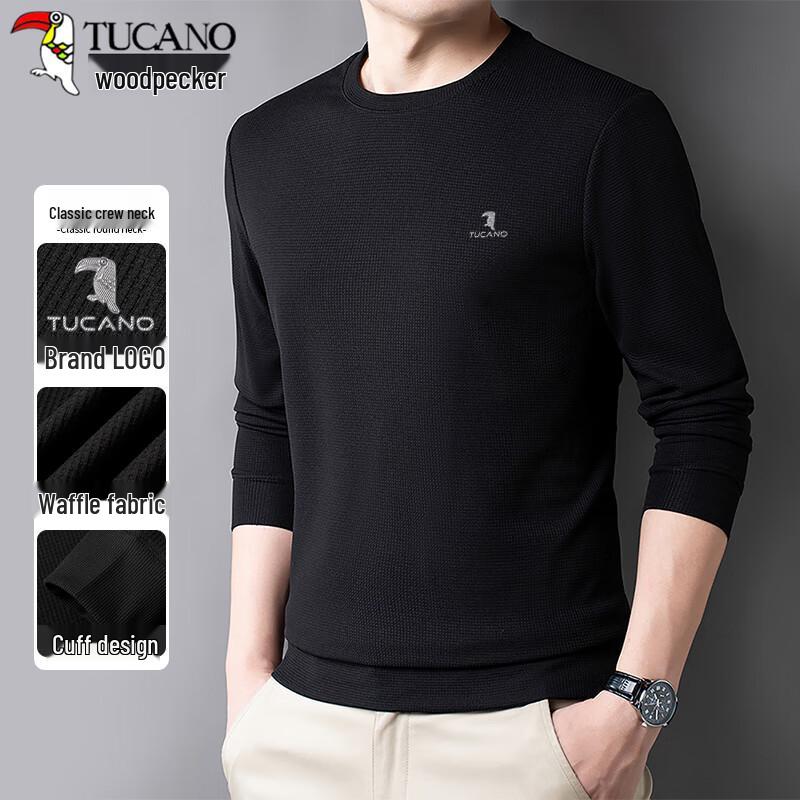 

TUCANO Men s Waffle Knit Business Casual Crewneck Sweatshirt XL