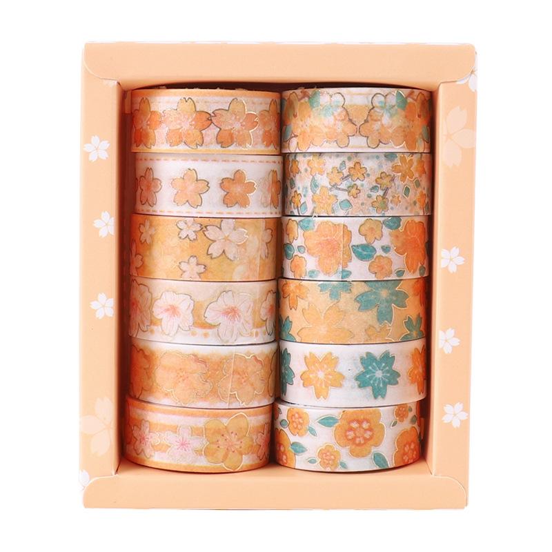 12Pcs Sakura Washi Tape Scrapbooking Supplies Masking Tape Decorativa School Supplies Diary Decoration Washitape