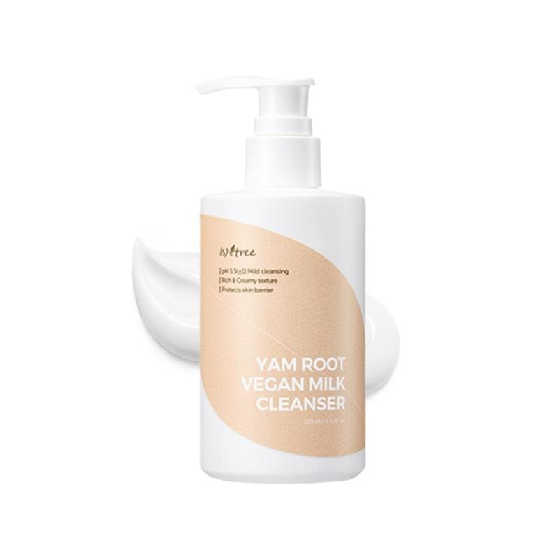 ISNTREE Yam Root Vegan Milk Cleanser 220ml | Phyto-Mucin & Vegan Milk | Gentle Face Wash for Sensitive Skin | Unique Reverse-Rolling Technique