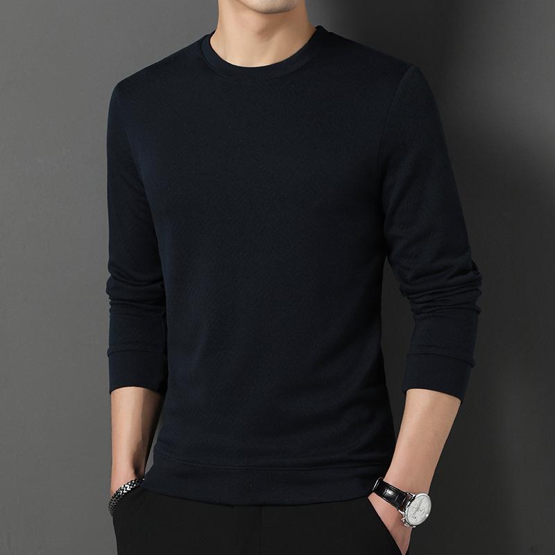 New Sweatshirt Men's Casual Solid Color Round Neck Spring New Trendy Fashion Youth T-shirt
