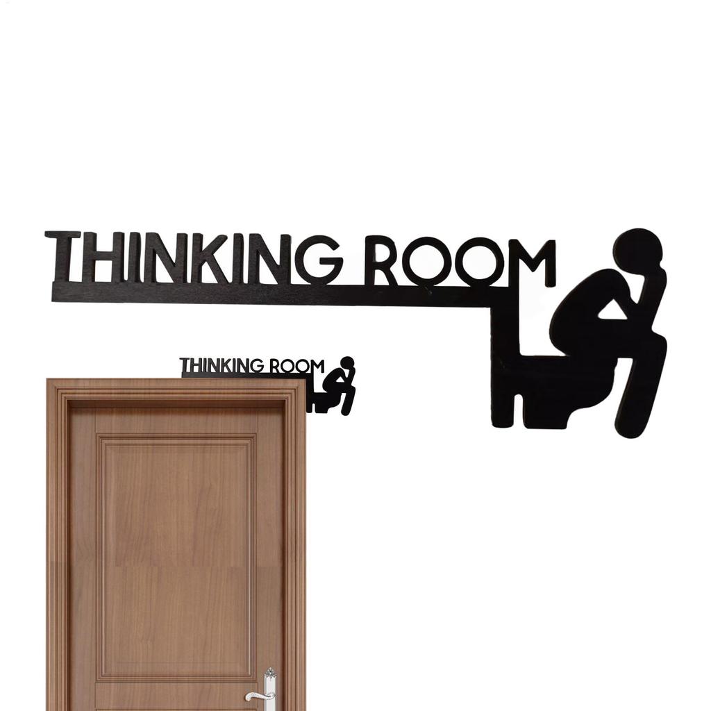 Bathroom Door Topper Sign Corner Thinking Room Fun Wood Toilet Door Sign Unique Thinking Room Fun Toilet Door Sign Funny Decor