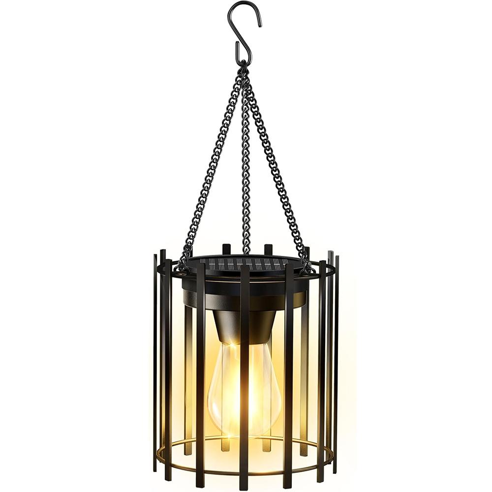 Metal Solar Lanterns Outdoor Waterproof Upgraded Bright Hanging Solar Lights with Strong Hook Pathway Yard Patio Garden Decor