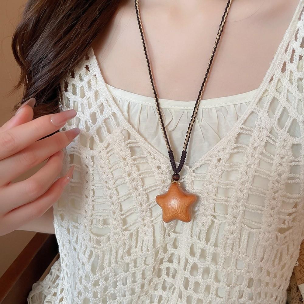 Bohemian Style Wood Clavicle Chain Y2K Accessories Couple Friends Choker  Holiday