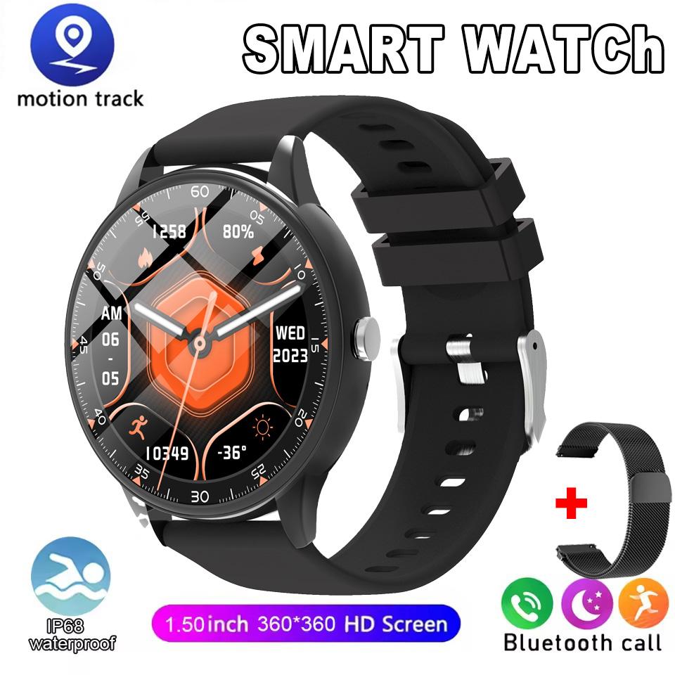 Smartwatch 1,50-Zoll HD-Bildschirm Bluetooth-Anruf Benachrichtigung IP68 Wasserdicht Multi-Sport-Modus Smartwatch Herren Damen