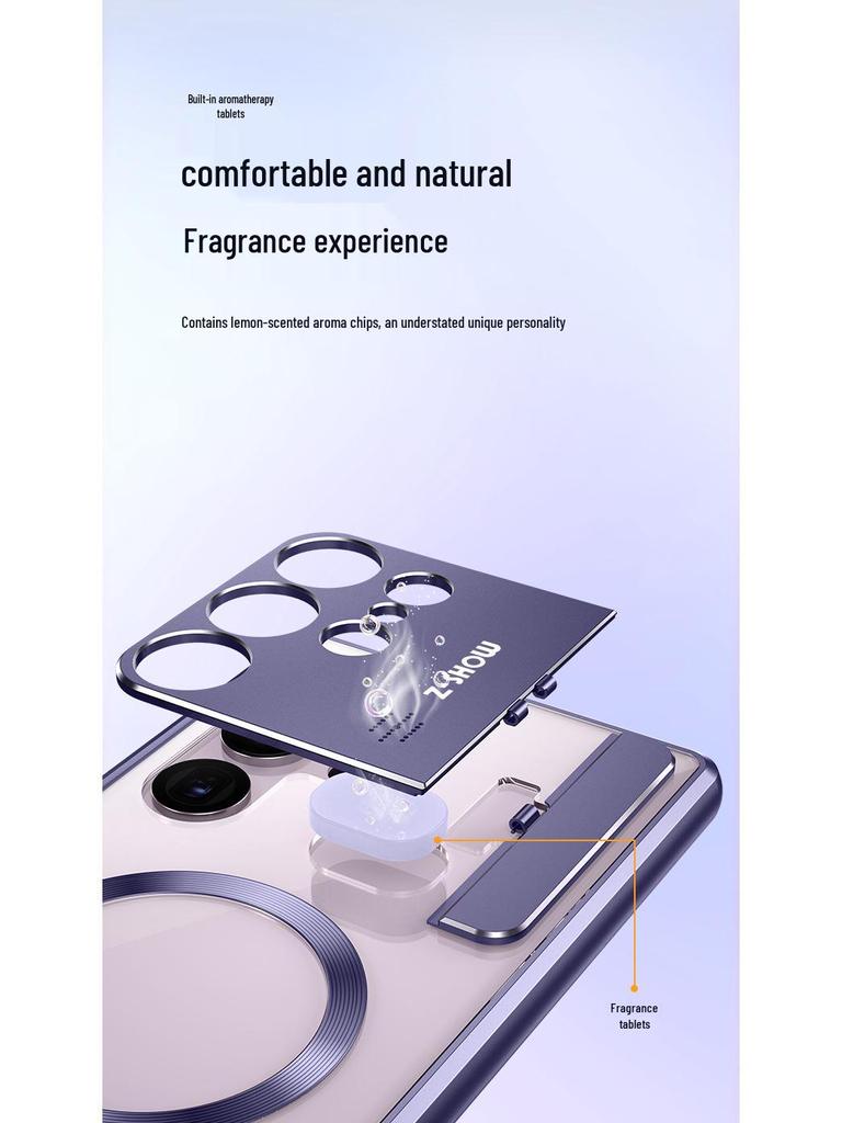 Samsung S25U Stand Phone Case: S23 Ultra & S24 Ultra Aluminum Alloy Aromatherapy Magnetic Case