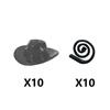 MOC Armes Médiévales Accessoire Briques Soldat Figurine Chapeau de Cow-boy Fusil de Chasse Arbalète Lance Armure Casque Masque Brique Jouet