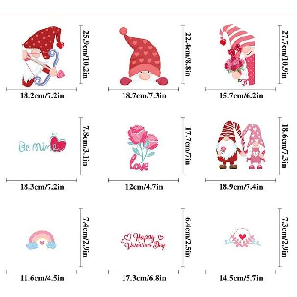 Valentines Day Window Clings Decorations,126Pcs Valentines Window Clings Gnome Heart Decal for Glass,Fabulous for Holiday Decals Family Couples