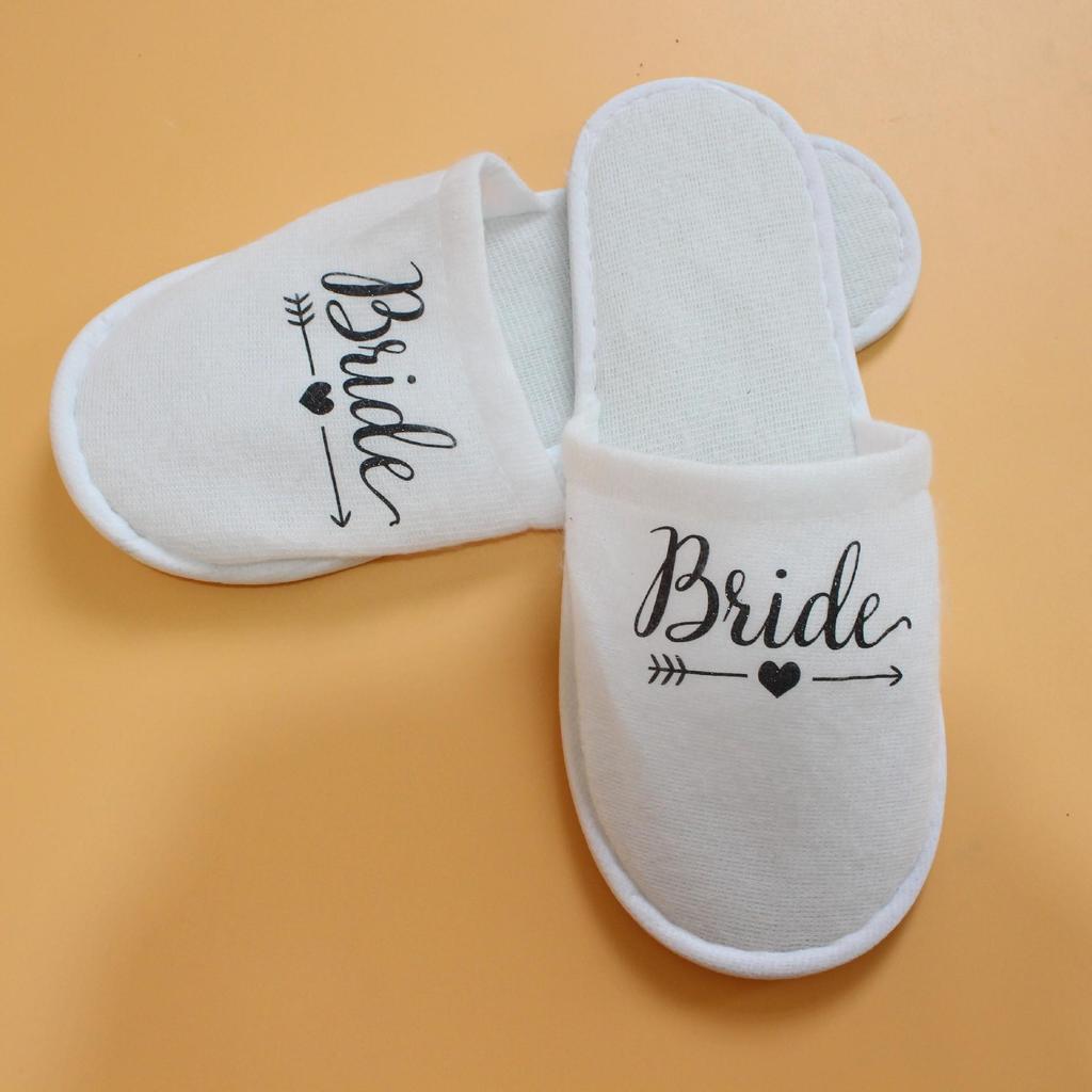 Bridesmaid Wedding Pajama Party Slippers - Colorful Letter Design