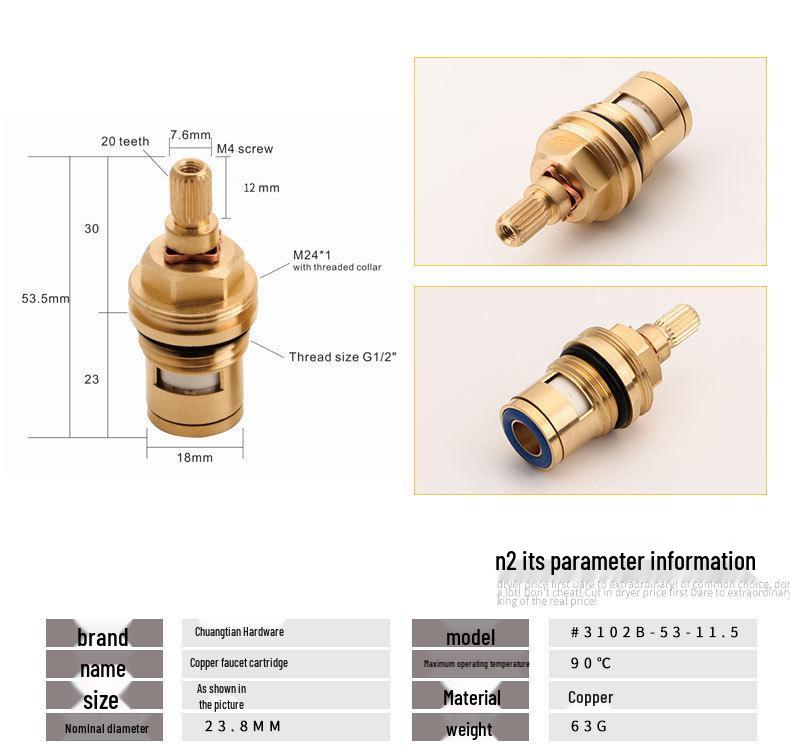 Copper 3102B-54-12 Faucet with Hot/Cold Cartridges