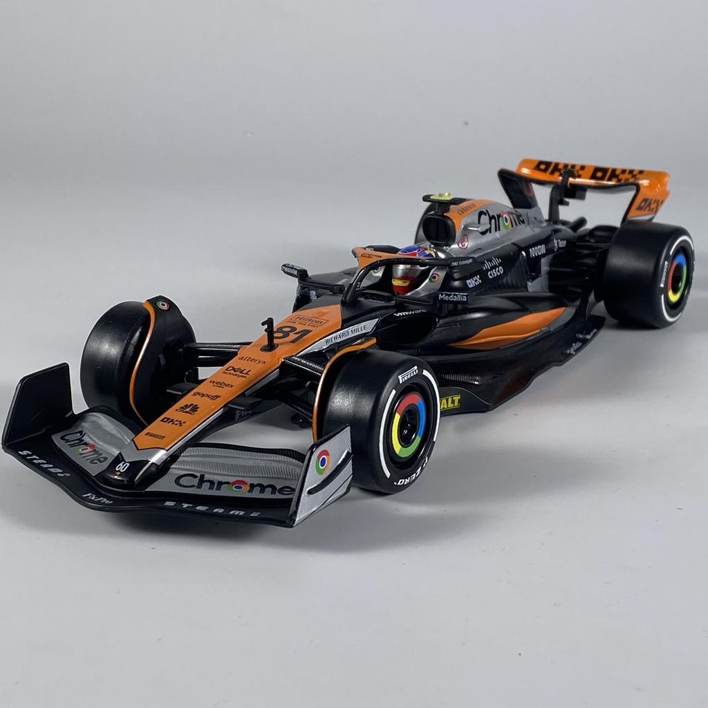 1:24 Mclaren MCL60 2023 4# Lando Norris P2 British GP F1 #81 Oscar Piastri Alloy Diecast Model Car Trendy Toy Collect Ornaments
