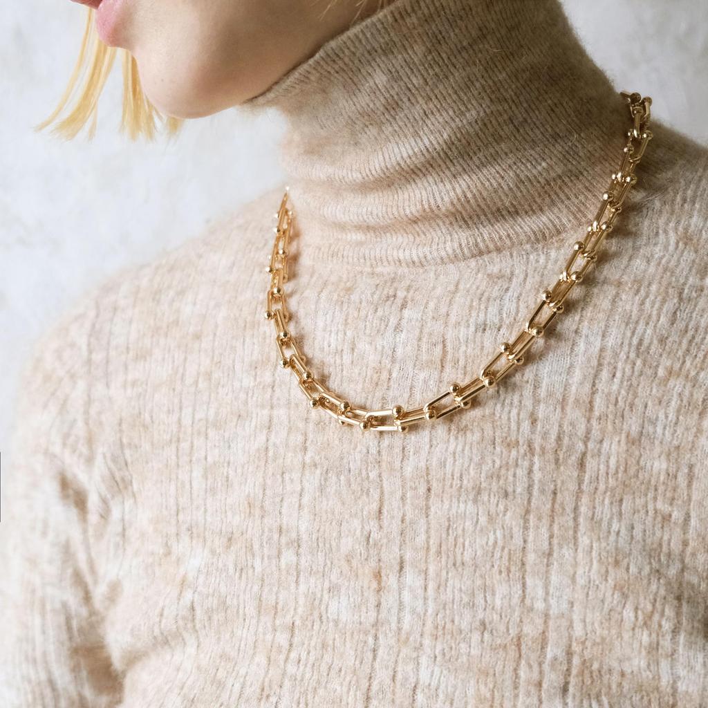 [Matthewmark][Link Chain Necklace (Gold Color)] Women's Necklace, Affordable, Birthday Present, Gift, Popular littlechain04G