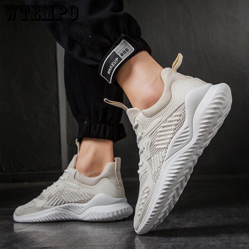 WTEMPO Letní tenisky Pánské outdoorové prodyšné sportovní boty ze síťoviny Neklouzavá tlustá podrážka měkká spodní část Běžné běžecké boty