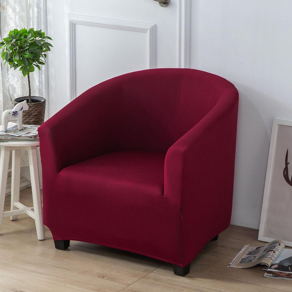 Solid Color Thickened Silver Fox Velvet Sofa Cover Milk Silk Semi-circular Arc Sofa Chair Cover Internet Cafe Single Sofa Cover