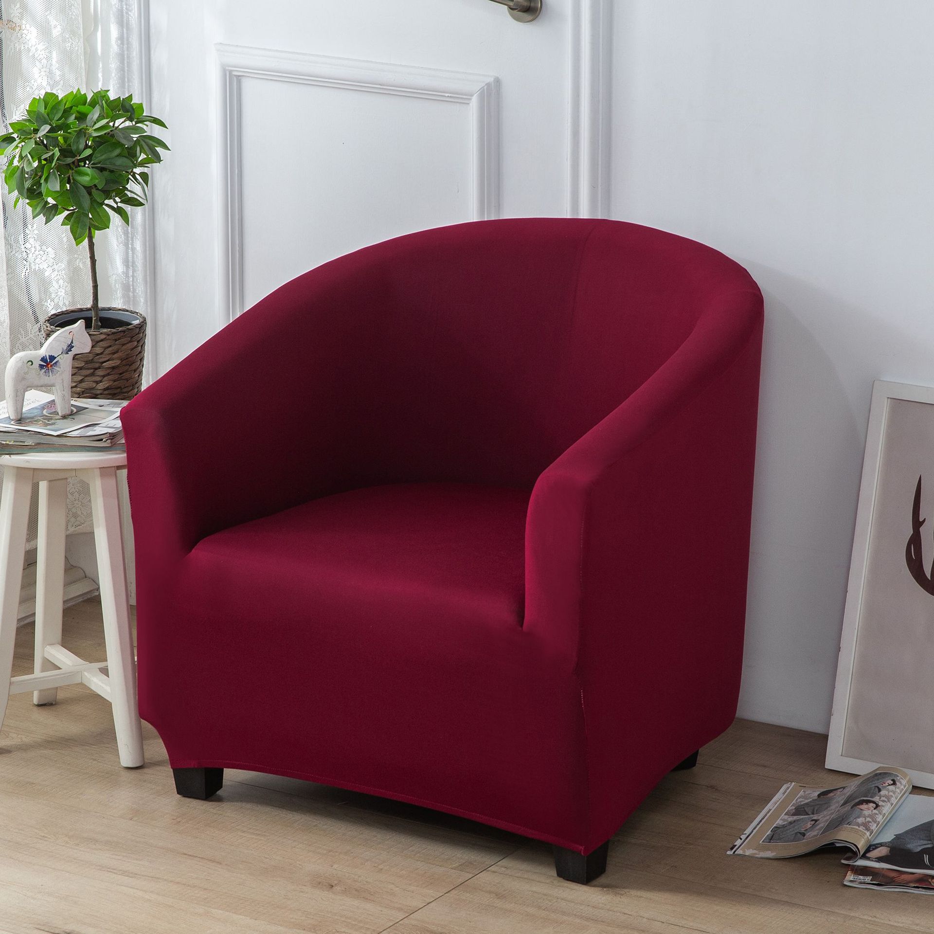 Effen Kleur Verdikte Zilvervos Fluweel Bankhoes Melkzijde Halfronde Boog Bankstoelhoes Internetcafé Enkele Bankhoes voor Thuis 60*40cm