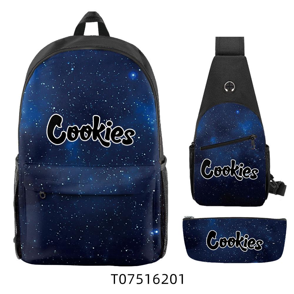 Cook Backpack Student School Bag Lightweight Polyester Backpack Three-Piece Set
