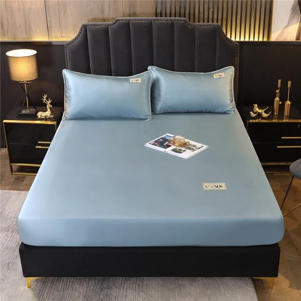 3 pezzi Set biancheria da letto in seta Set di biancheria da letto di lusso per bambini Twin Completo Queen King Size Lenzuola Set Lenzuola in raso Federe Biancheria da letto Lenzuola piatte con angoli