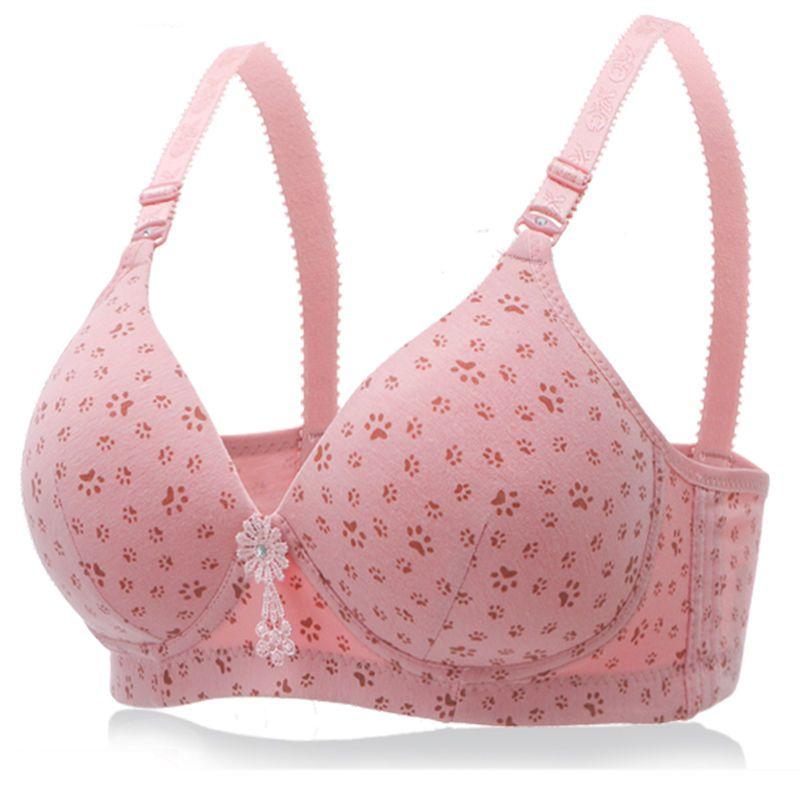 

Нижнее белье женское, тонкое, без стального кольца, со сборками, противопровисающий бюстгальтер с подкладкой из хлопчатобумажной ткани для удобных бюстгальтеров. 42/95C розовый