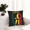 1Pc One Love Reggae Pillowcase Polyester 2D Double-Sided Print Rasta Color Throw Pillow Cover For Sofa Bedroom Living Room Decor