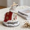 Cute Cloak Wolf Dog Mold Flexible Silicone Candle Mold Decorative 3D Wolf Mold  Plaster Statues