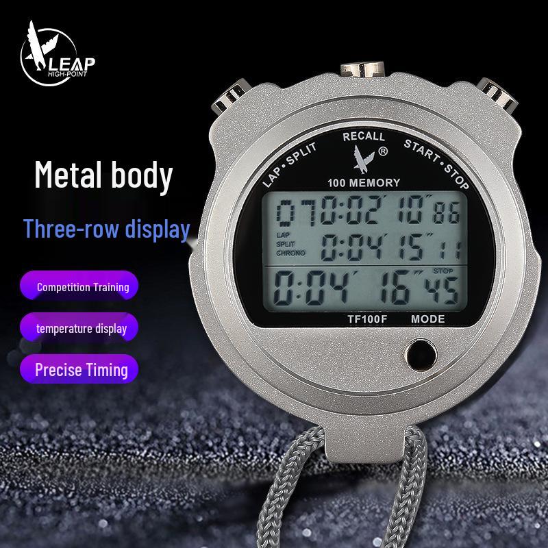 Tianfu Sports Stopwatch: 100-Lap Waterproof Timer for Running & Referee Use Metal Stopwatch Single Row (2 Laps) TF807