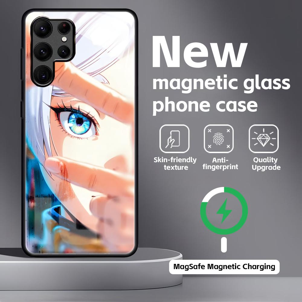 anime Frieren Beyond Journey's End   Phone Case For Samsung S25 S24 S23 S22 S21 S20 Plus Ultra Note20 Glass Magnetic Case