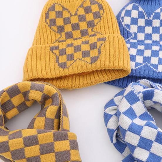 2Pcs/Set Children Hat Scarf Set Plush Ball Decor Thickened Velvet Lining Windproof Kids Winter Hat Scarf Set