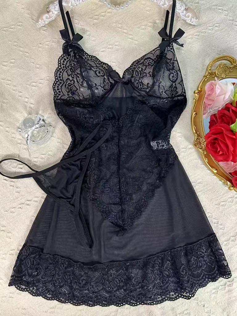 Temptation Thin Lace Flower Printed Underwear Suit Sexy Women Sheer Sleeveless Lingerie Set Female Sexy Lace Erotic Costumes