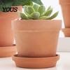 Vaso Drenante Efficace Fioriera in Terracotta, Pianta in Argilla con Foro, Classica Fioriera Porosa da Giardino per Piante da Interno/Esterno Succulente