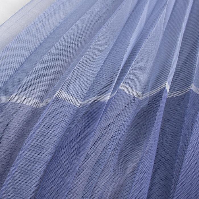 Women Spring Fall High Waist All Match Color Block Mesh A Line Skirt