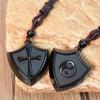 Obsidian Yin Yang Tai Chi Pendant Necklace - Protective Crystal Bagua Shield