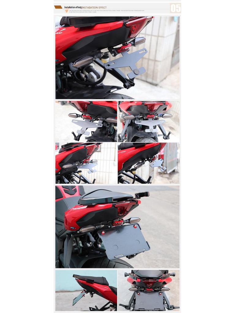 Qianjiang QJ Race 400/600 Motorcycle Short Tail Folding License Plate Bracket Accessories