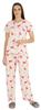 Inkmeso 2 Pcs Printed Short Sleeves Nightwear Set For Womens Top And Pajama Sleepwear Cotton PJ