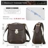 Men Top Grain Crazy Horse Leather Crossbody Bag Multi-Zipper Pockets Vintage Texture