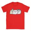 Chubby Bloated Chiikawas Hachiware Usagi Hungry Eat Food Full Fat T Shirts Men's Cotton T-Shirt Tee Shirt Clothing Gift Idea