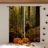 Halloween Decoration Curtains Horror Pumpkin Ghost Print Curtains High Quality Heat Insulation Blackout Curtains 2 Pieces