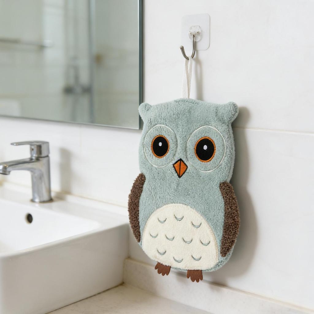 Cute Cartoon Hand Towel, Fabric Wall Mount Hangable Towel for Bathroom Shower Room, Home Hotel Dorm Rental Housewarming Gift