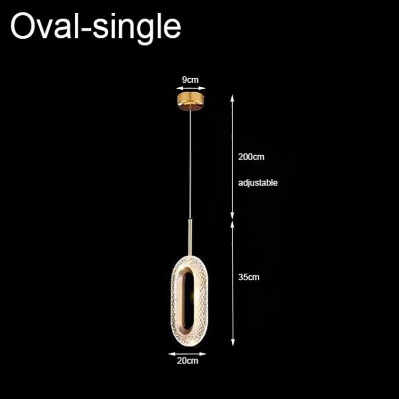 Lampă pandantiv LED cu cristal, rotundă/ovală, design creativ, iluminat modern pentru dormitor, sufragerie, hol, bar, balcon