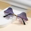 Halloween Transparent Women's Sunglasses Mushroom Shape Irregular Sun Glasses Rimless Fun Mushroom Glasses Cool Party Favor