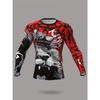 Herren Langarm-T-Shirt mit 3D-Streifendruck, bequem, atmungsaktiv und vielseitiges Herren-Oberteil