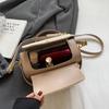 Chic Solid Color Shoulder Bag Box Shape Large Capacity Flap Handbag Leather Shoulder Satchels Women Evening Box Shape