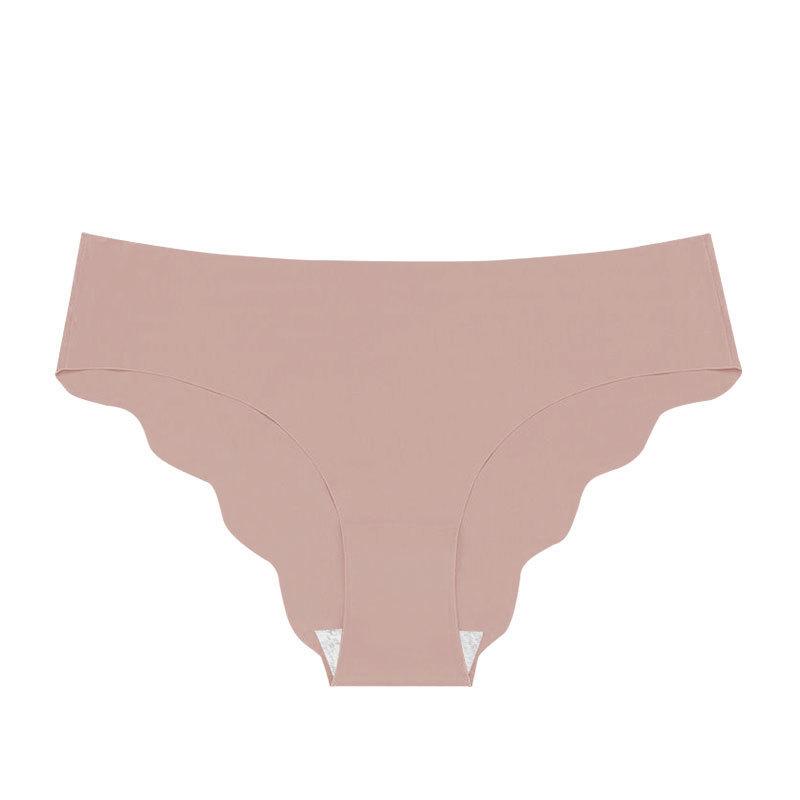 Ice Silk Women's Cloud Lotus Leaf Edge Seamless Underwear One Piece Breathable Pure Cotton Crotch Underwear Women's Summer