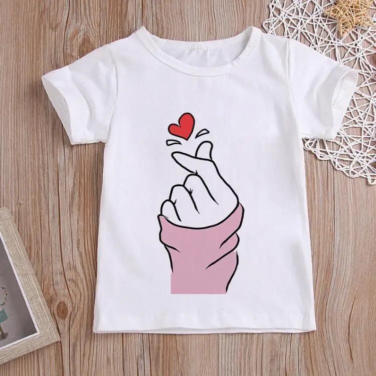 New Girls Than Heart Print T Shirt Unisex Harajuku Tee Clothes Cartoon Top Kids Girls Summer Polyester Fabric