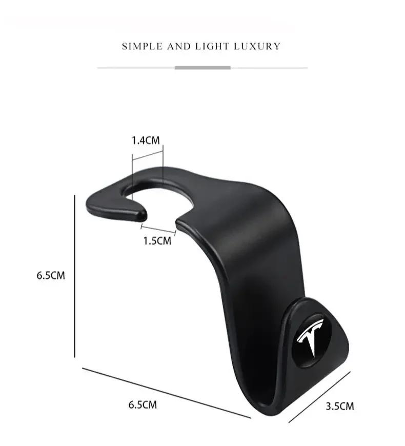 Car Sticker 2025 New Tesla 2Pcs Portable Car Seat Back Hooks Storage Tools Accessories For Tesla Model 3 S X  Y Cybertruck Roads