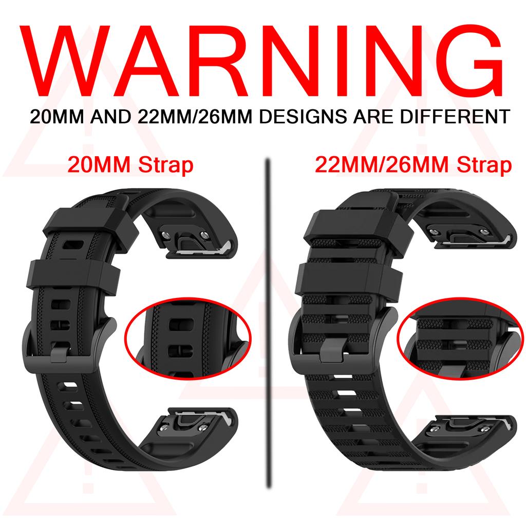 26 20 22 MM Watchband For Garmin Fenix 6 6X Pro 5 5S 5X Plus 3HR Fenix7 Fenix 8 Silicone QuickFit Watch Easyfit Wrist Band Strap