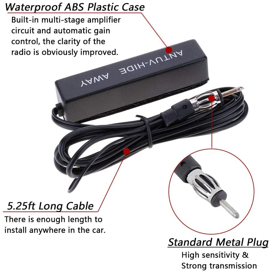 Universal Car Hidden Amplifying Antenne 12v Elektronisk Fm/am Radio Antenne
