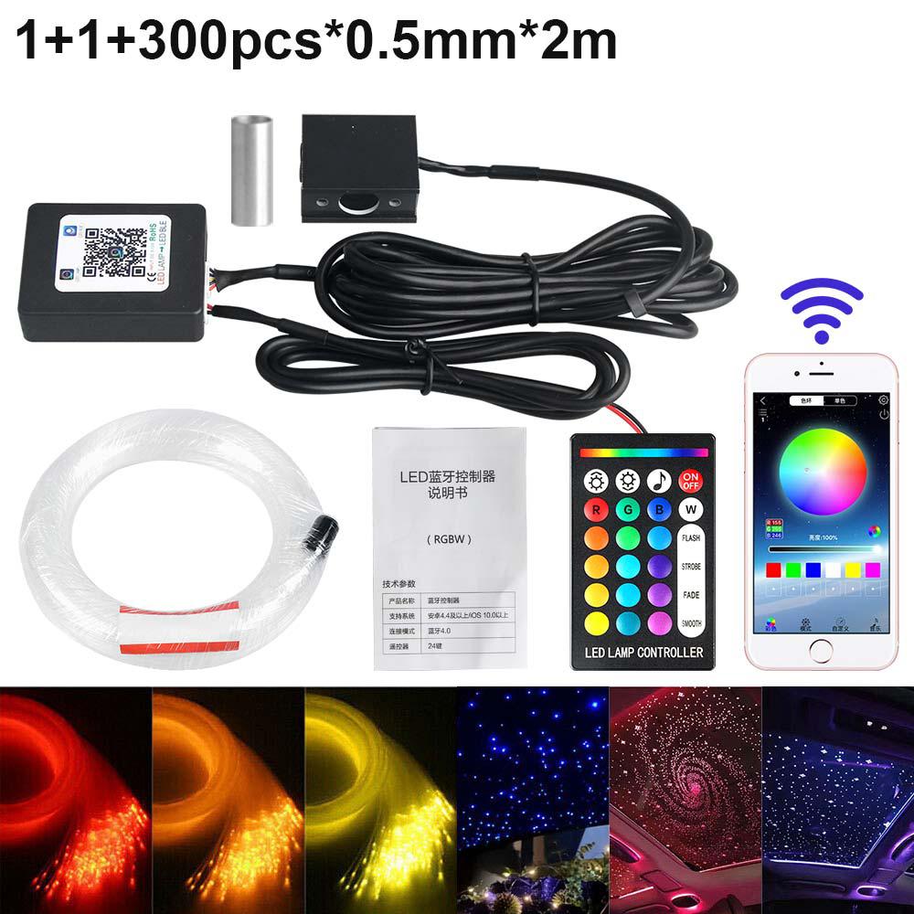 1/2/4 RGBW split machine Car Roof Star Light APP Control Fiber Optic Star Ceiling Light Starry Sky ceiling for Car Home
