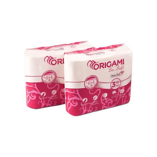 

Origami 3 Ply Soft And Highly Absorbent Toilet Tissue Paper 6 in 1 | 100% Natural Virgin Cellulose Fiber