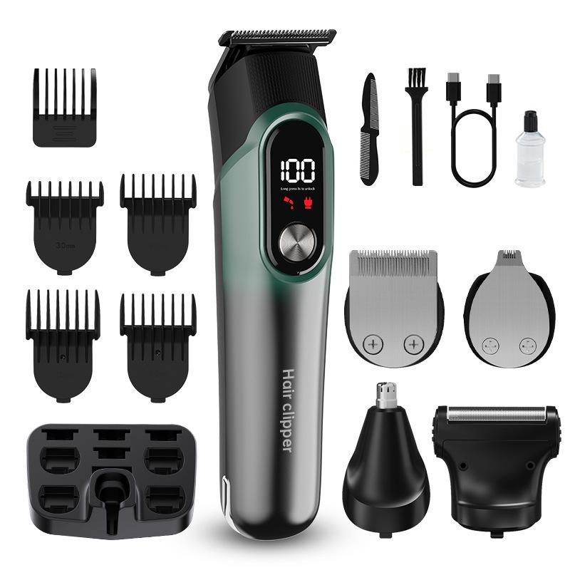 5-in-1 Multi-Functional Hair Clipper & Shaver with Digital Display and Adjustable Engraving небесно-голубой