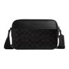 Graham GRAHAM 23 Logo Nastavitelný ramenní popruh Koženka a teletina Ramenní crossbody taška Střední Pánská Černá